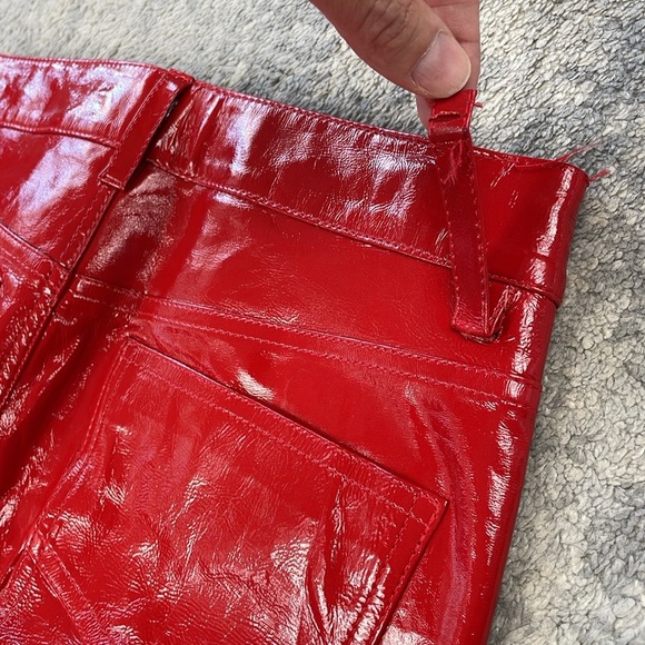 NWT Zadig & Voltaire Peko Skinny Vinyl Trouser Pants Shiny Red Leather Sz 34 - Picture 15 of 16
